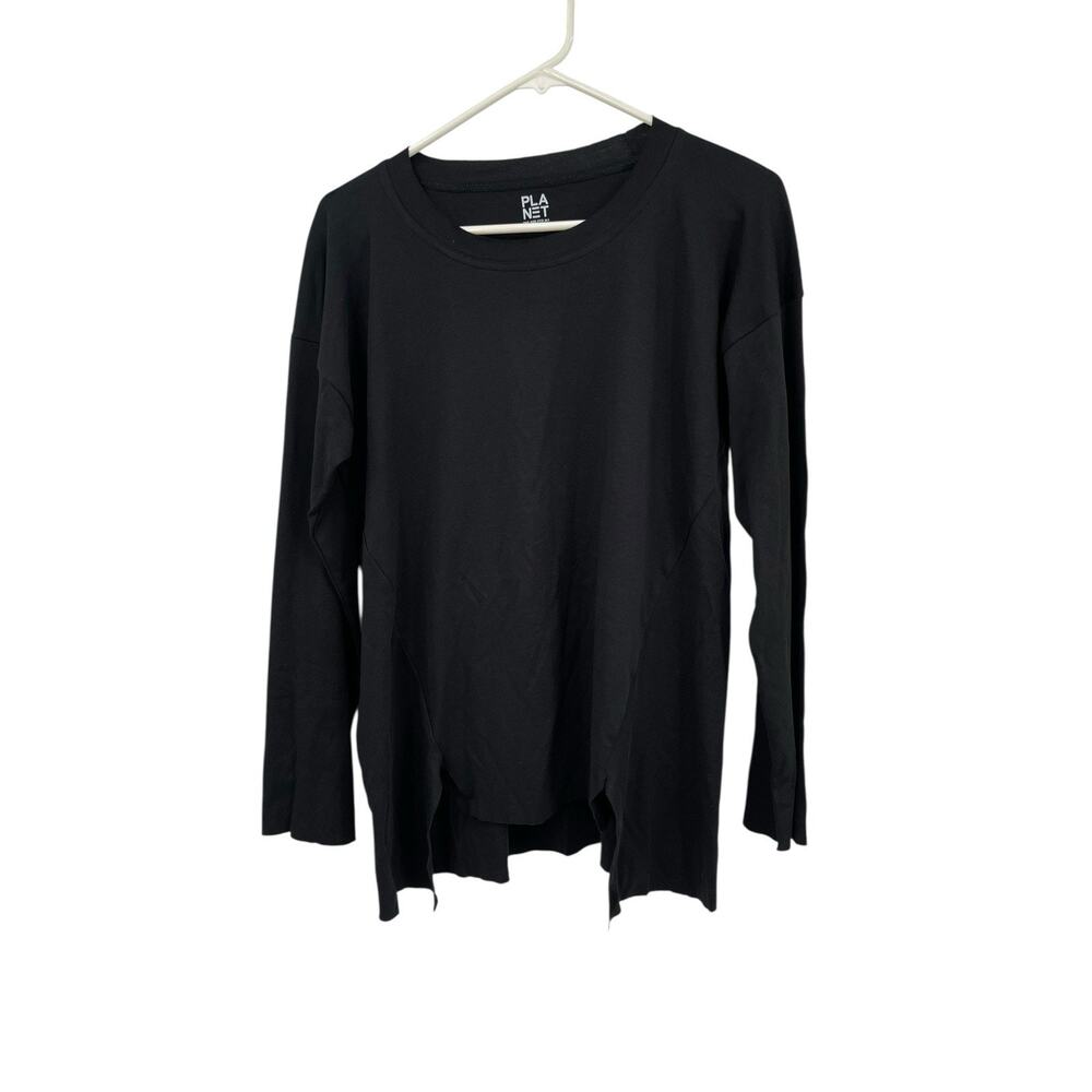 Planet By Lauren G Too Black Staggered Hem Pima Cotton One Size